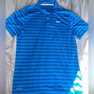 Nike Dri Fit Men's Blue Striped Polo Shirt